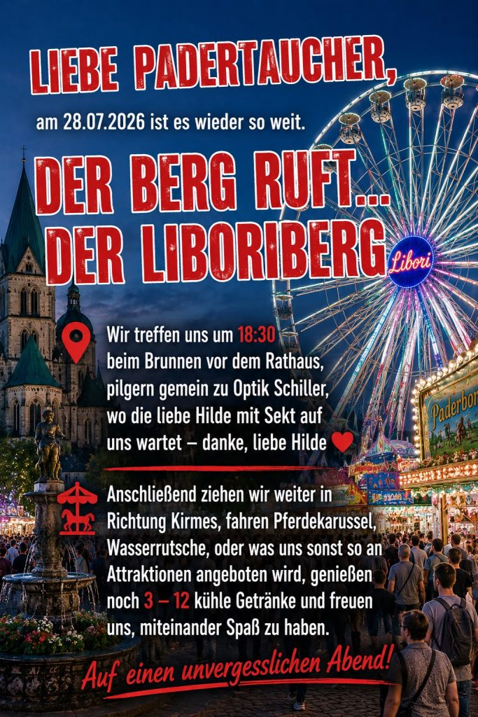 Liboritreffen 18:30 Uhr beim Brunnen vor dem Rathaus
